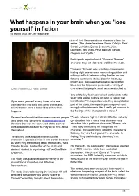 What Happens in Your Brain When You 'Lose Yourself' in Fiction 15 March 2021, by Jeff Grabmeier