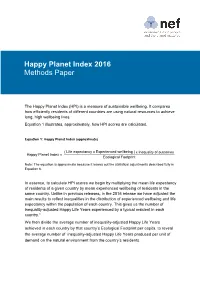 Happy Planet Index 2016 Methods Paper