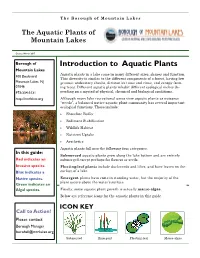 Introduction to Aquatic Plants Mountain Lakes Aquatic Plants in a Lake Come in Many Different Sizes, Shapes and Function