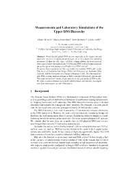 Measurements and Laboratory Simulations of the Upper DNS Hierarchy