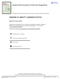 Memoir of Abbott Lawrence Rotch
