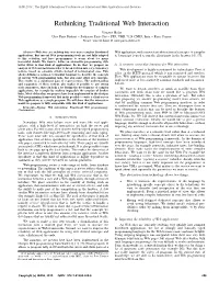 Rethinking Traditional Web Interaction