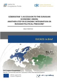Some European-Eurasian Perspectives on Regional Integration