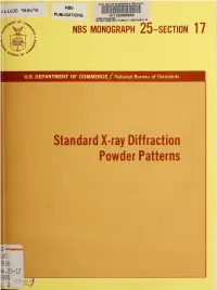 Standard X-Ray Diffraction Powder Patterns