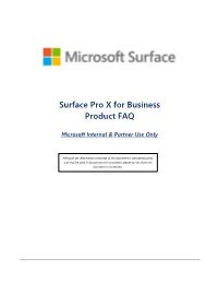 Surface Pro X for Business Product FAQ
