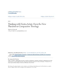 Thinking with Nostra Aetate: from the New Pluralism to Comparative Theology Mathew N