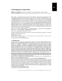 00 a SAT Approach to Clique-Width