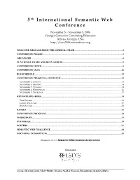 5T H International Semantic Web Conference