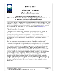 FACT SHEET Hexavalent Chromium (Particulate Compounds)