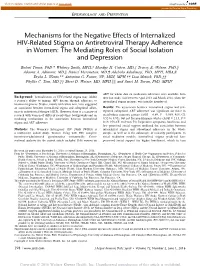 Mechanisms for the Negative Effects of Internalized HIV-Related