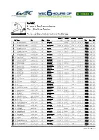 Qualifying Practice 6 Hours of Spa-Francorchamps FIA WEC After