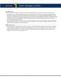 SECTION 1Asset Manager Profiles