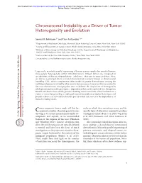 Chromosomal Instability As a Driver of Tumor Heterogeneity and Evolution