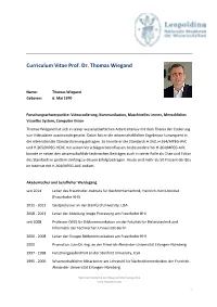 CV Thomas Wiegand