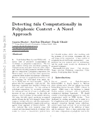 Detecting T¯Ala Computationally in Polyphonic Context - a Novel Approach