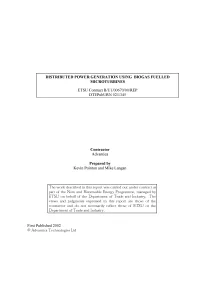 Distributed Power Generation Using Biogas Fuelled Microturbines