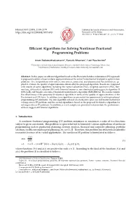 Efficient Algorithms for Solving Nonlinear Fractional Programming