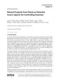 Natural Products from Plants As Potential Source Agents for Controlling Fusarium