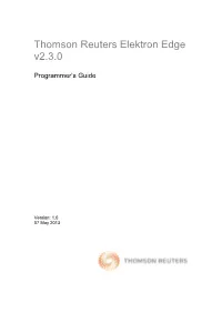 Thomson Reuters Elektron Edge V2.3.0