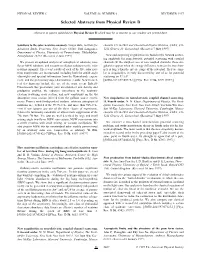 Abstracts from Physical Review D (Print)