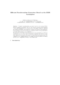 Efficient Pseudorandom Generators Based on the DDH Assumption