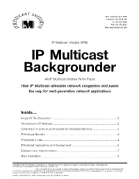 IP Multicast Backgrounder