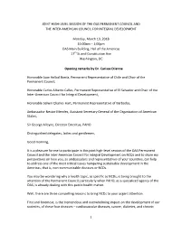 Joint High-Level Session of the Oas Permanent Council and the Inter-American Council for Integral Development