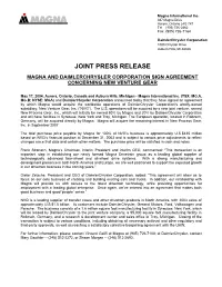 Joint Press Release