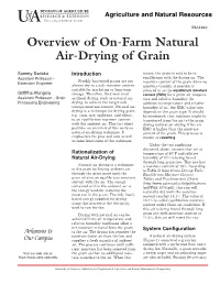 Overview of On-Farm Natural Air-Drying of Grain