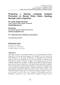 Proposing a Gaming Language Analysis Procedure to Reveal Video Game Ideology Through Ludic Linguistics