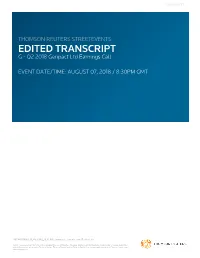 Q2 2018 Earnings Transcript
