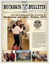 Rendezvous and Gather October, 2019