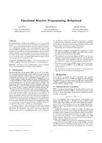 Functional Reactive Programming, Refactored