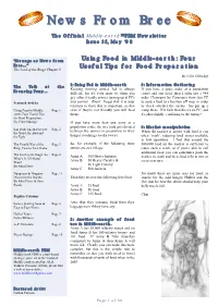 News from Bree Bree@Middleearthgames.Com