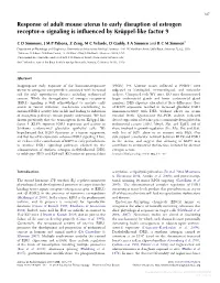 Response of Adult Mouse Uterus to Early Disruption of Estrogen Receptor-A Signaling Is Inﬂuenced by Kru¨Ppel-Like Factor 9