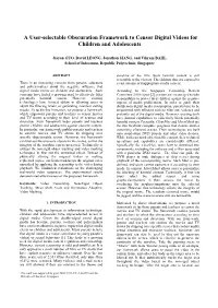 A User-Selectable Obscuration Framework to Censor Digital Videos for Children and Adolescents
