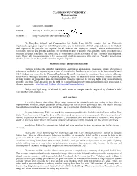 CLARKSON UNIVERSITY Memorandum September 2019