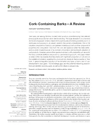 Cork-Containing Barks—A Review