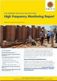High Frequency Monitoring Report Bulletin #20 | January 2019