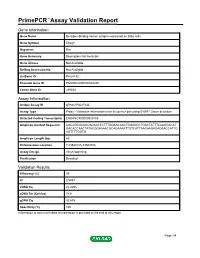 Primepcr™Assay Validation Report