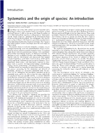 Systematics and the Origin of Species: an Introduction