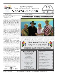 30Th Anniversary Dance Are Included in This Issue of the Newsletter