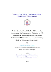 By Fuwad Bashir Awan a Thesis Submitted in Partial Fulﬁllment for the Degree of Doctor of Philosophy