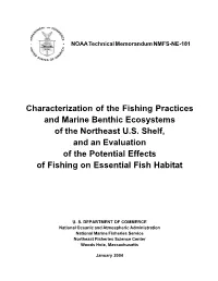 Characterization of the Fishing Practices and Marine Benthic Ecosystems of the Northeast U.S