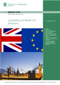 Legislating for Brexit: EU Decisions