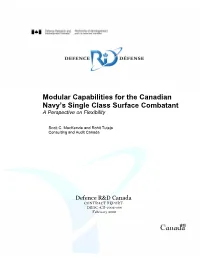 Modular Capability for the Canadian Navy's