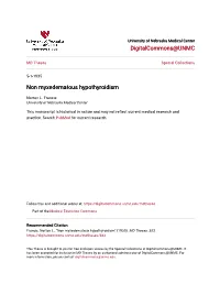 Non Myxedematous Hypothyroidism