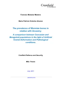 The Prevalence of Wormian Bones in Relation with Ancestry