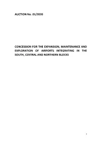 AUCTION No. 01/2020 CONCESSION for the EXPANSION