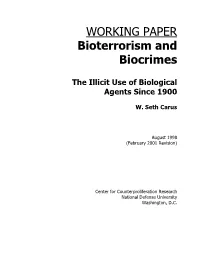 Bioterrorism and Biocrimes